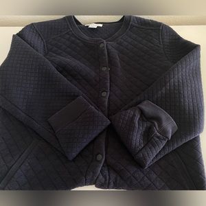 Liz Claiborne Limited Edition Quilted Fleece with Snap Buttons in Navy Blue